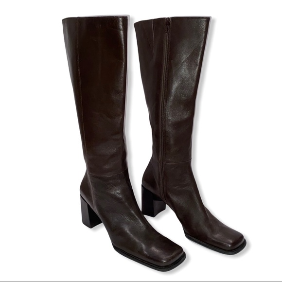 Nine West Shoes - Nine West Ardon Block Heel Square Toe Riding Boots